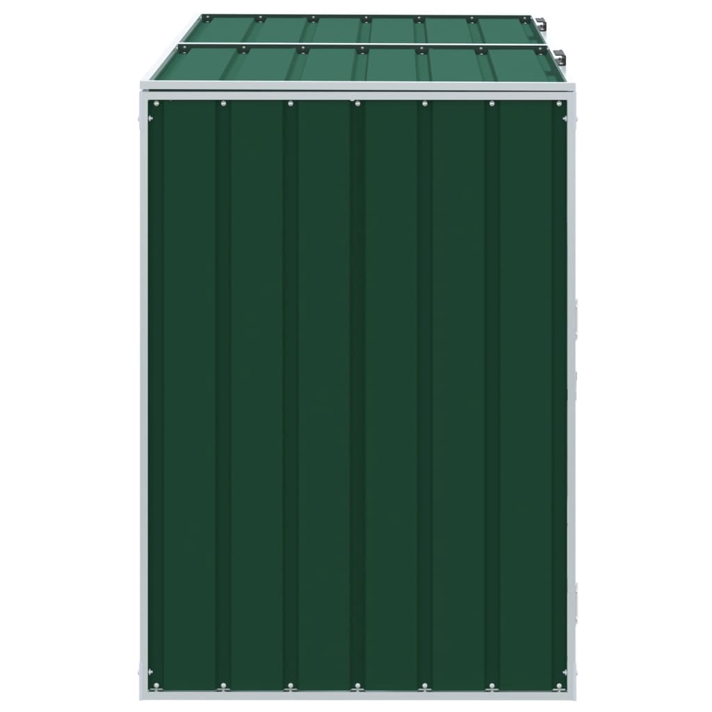 Wheelie Bin Storage for Double Bins Green 144x81x113 cm Steel