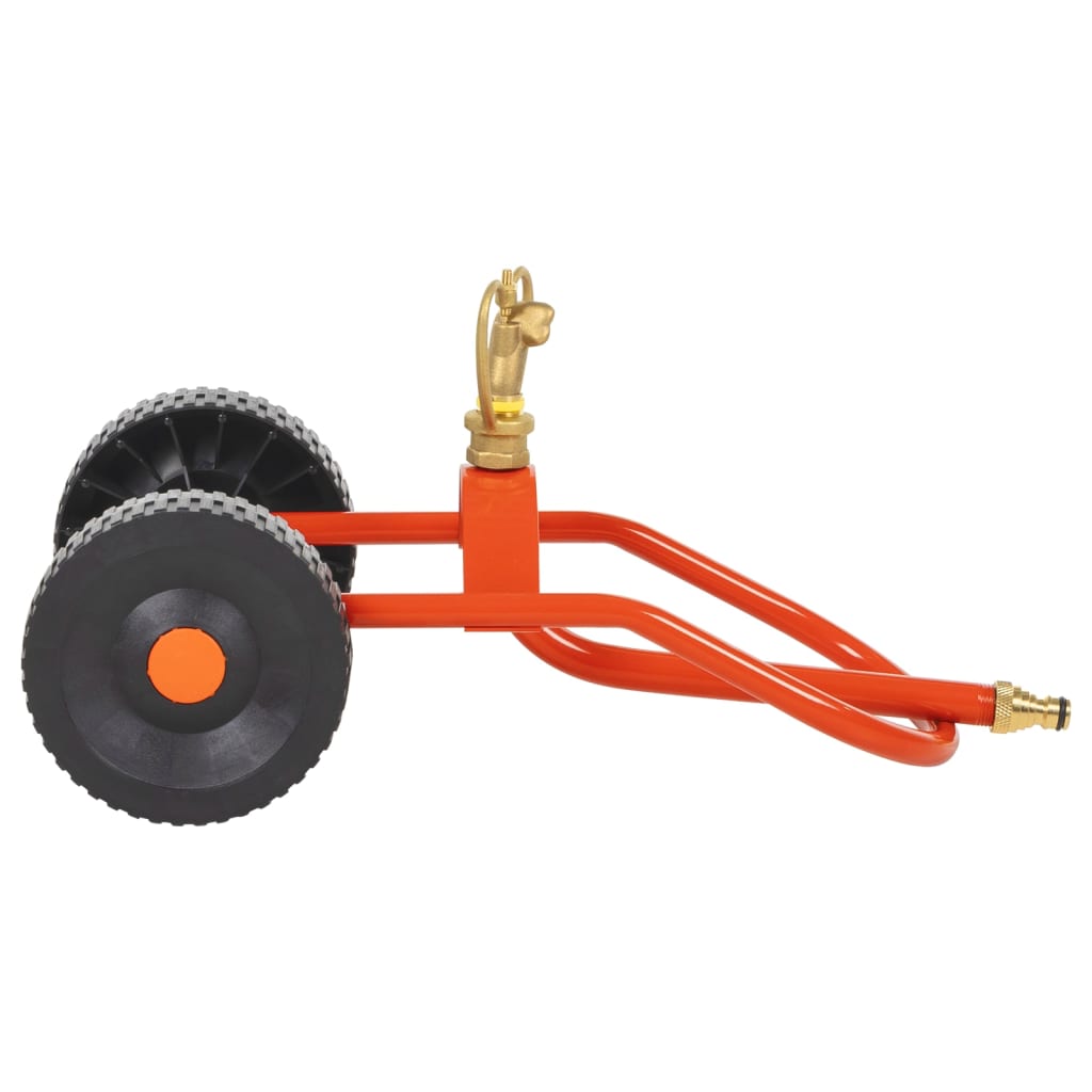 Wheeled Sprinkler Sled with Rotatable Head Red Steel