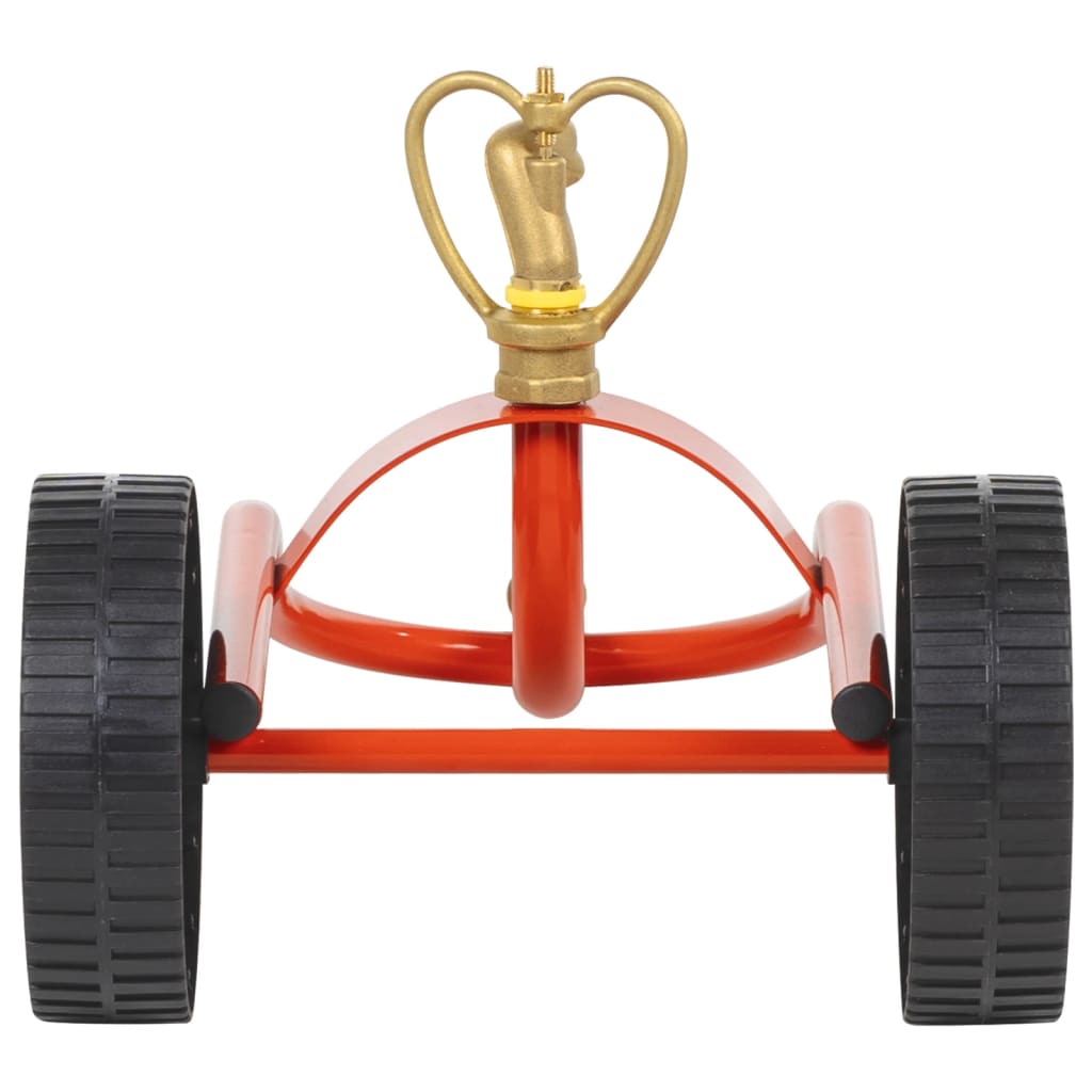 Wheeled Sprinkler Sled with Rotatable Head Red Steel