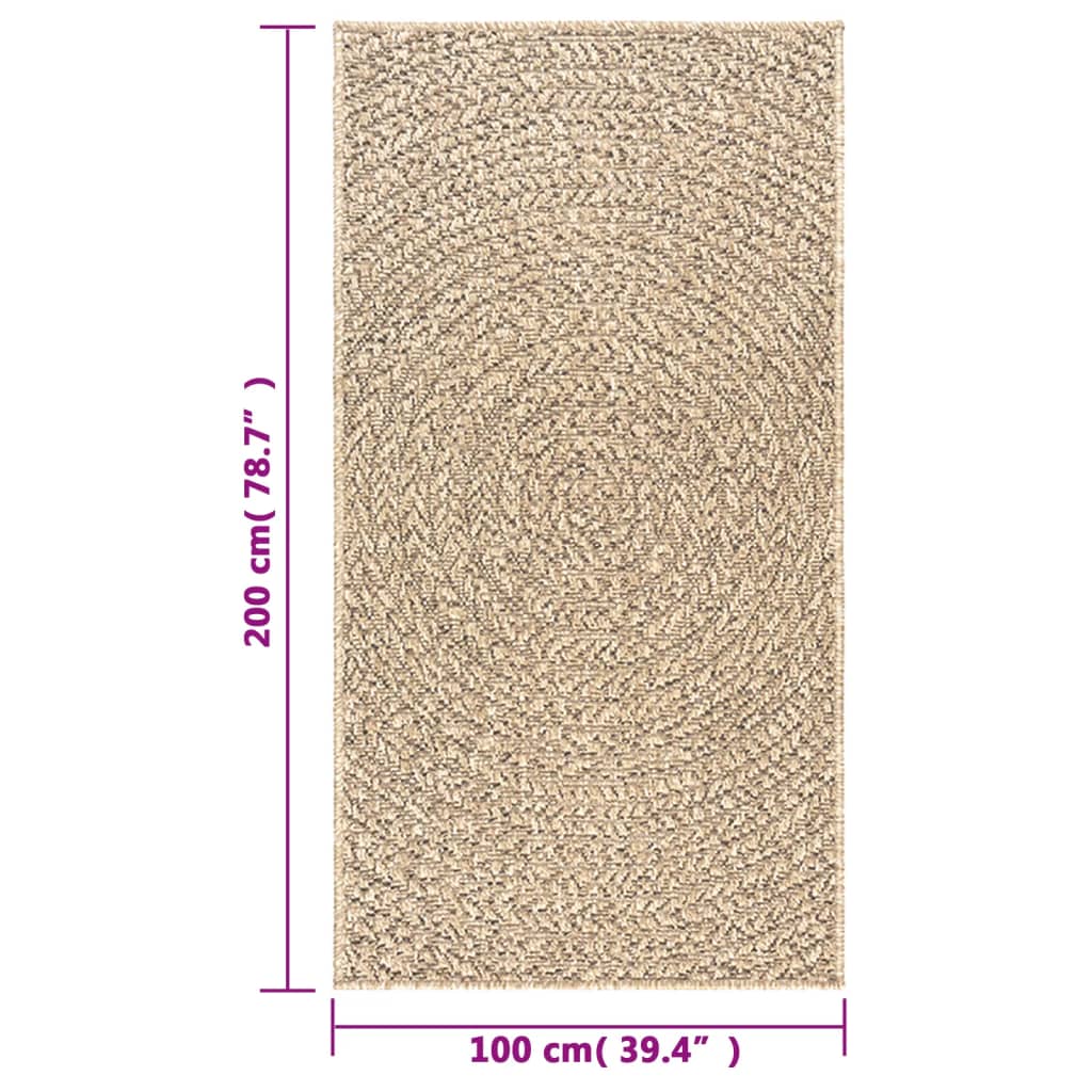 Rug ZIZUR 100x200 cm Jute Look Indoor and Outdoor