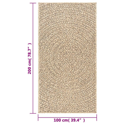 Rug ZIZUR 100x200 cm Jute Look Indoor and Outdoor