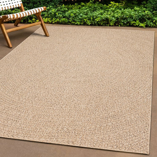 Rug ZIZUR 120x120 cm Jute Look Indoor and Outdoor