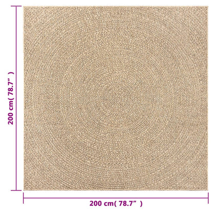 Rug ZIZUR 200x200 cm Jute Look Indoor and Outdoor