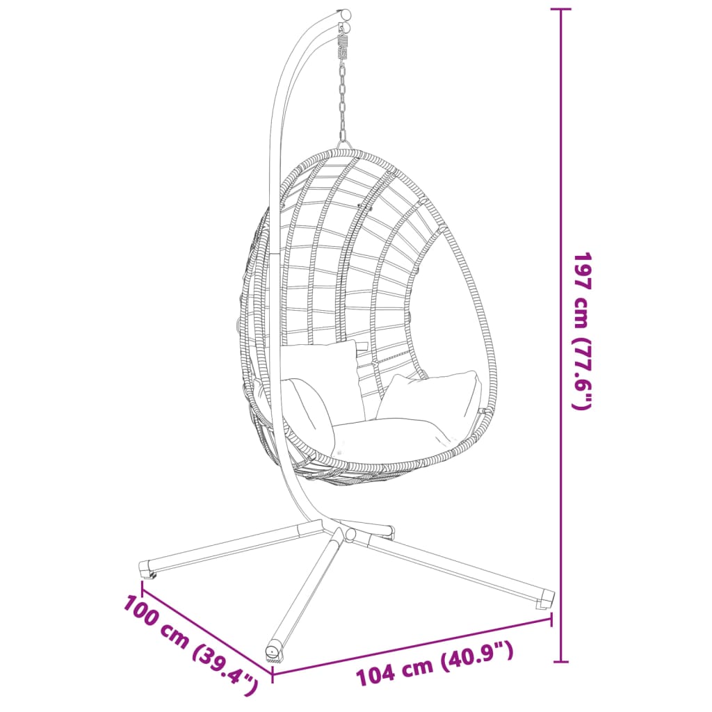 Hanging Egg Chair Stand Anthracite Steel