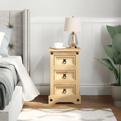 Bedside Cabinet Corona 35x32.5x58 cm Solid Wood Pine