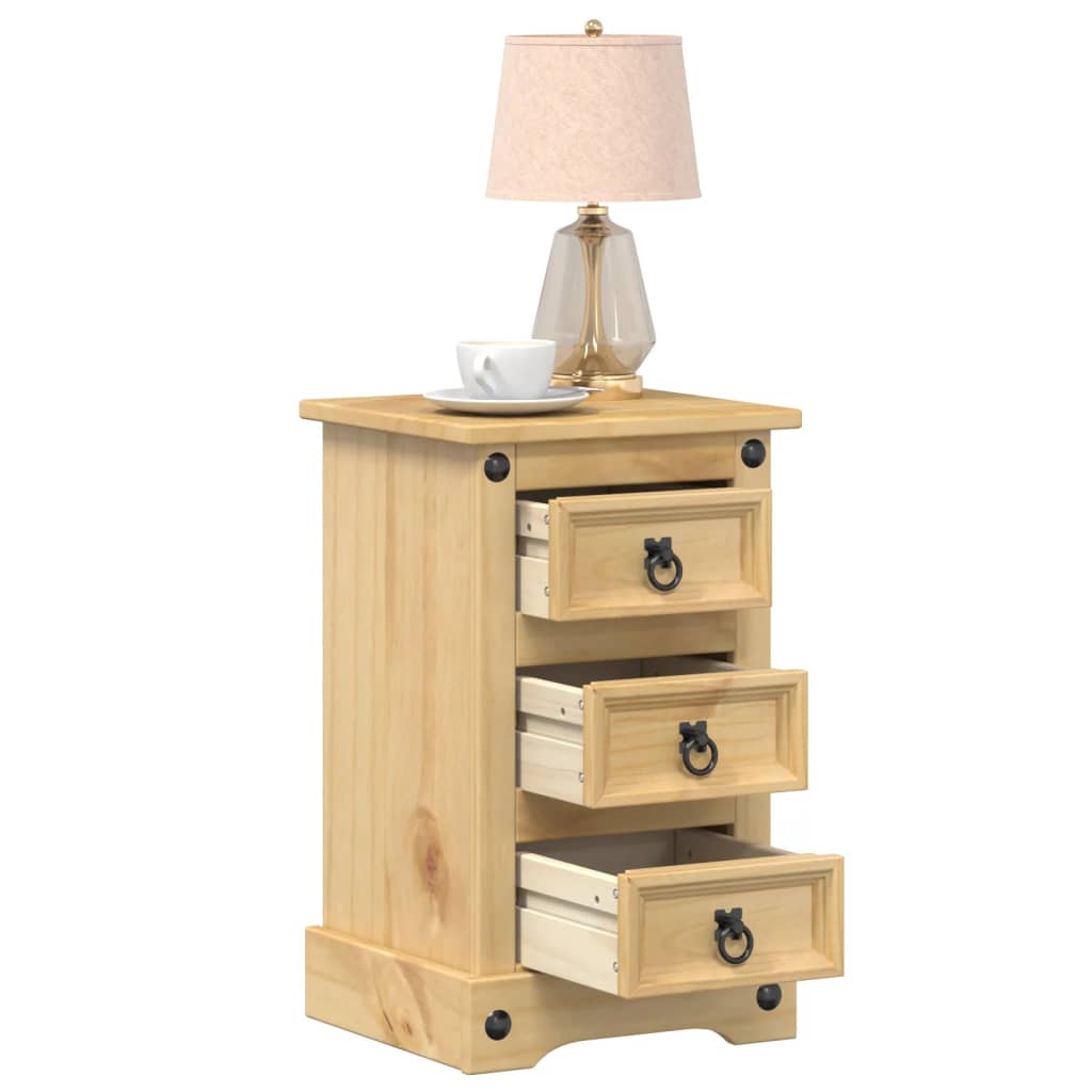 Bedside Cabinet Corona 35x32.5x58 cm Solid Wood Pine