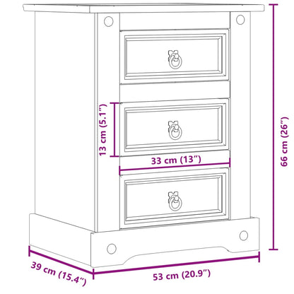 Bedside Cabinet Corona 53x39x66 cm Solid Wood Pine