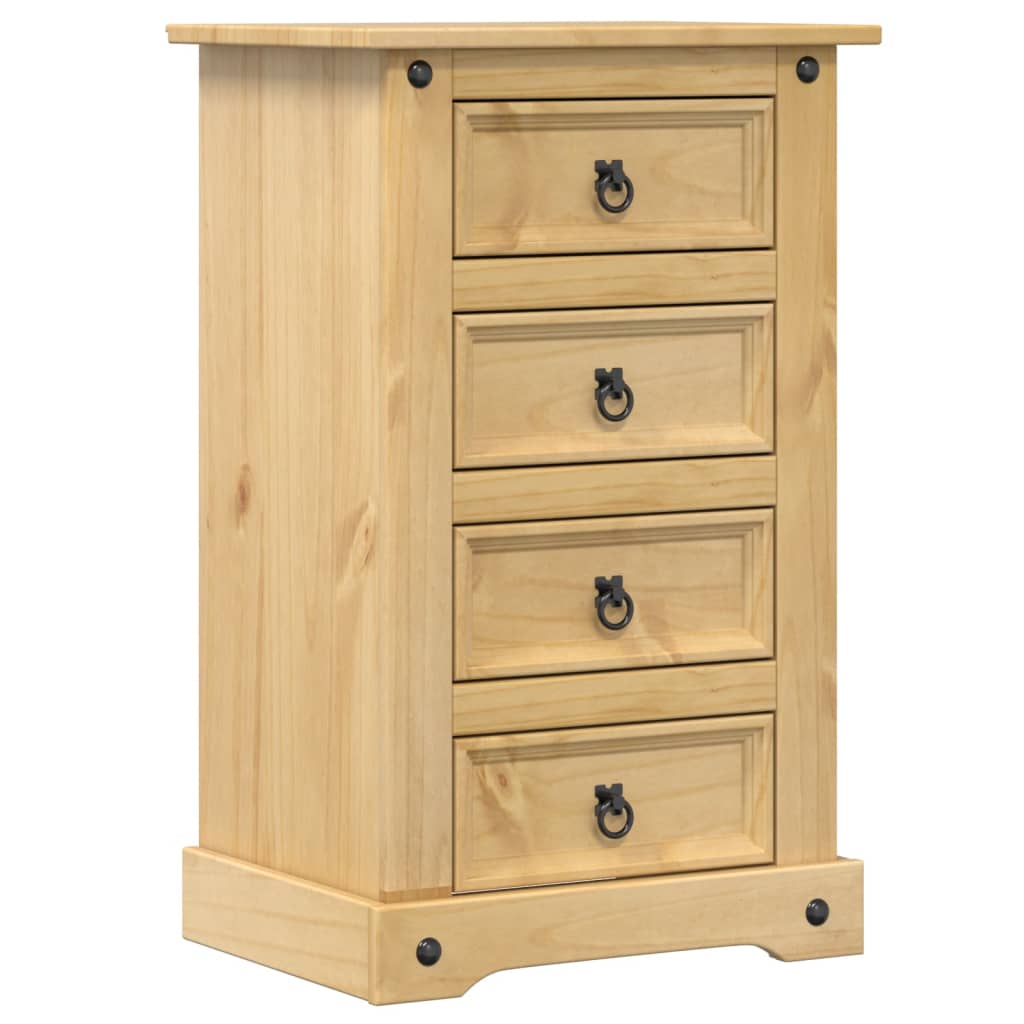 Bedside Cabinet Corona 53x39x84 cm Solid Wood Pine