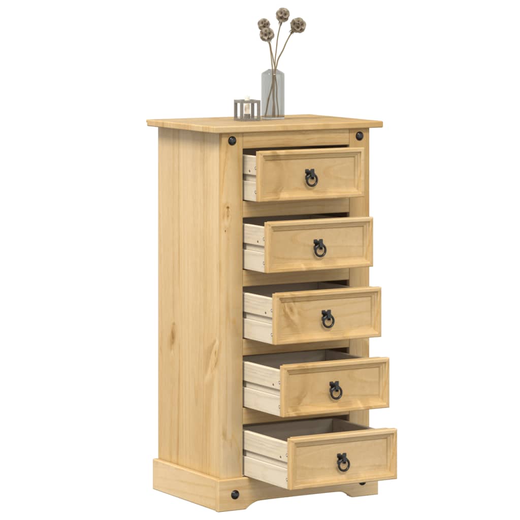 Bedside Cabinet Corona 53x39x103 cm Solid Wood Pine