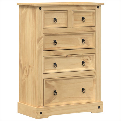 Chest of Drawers Corona 80x43x114 cm Solid Wood Pine