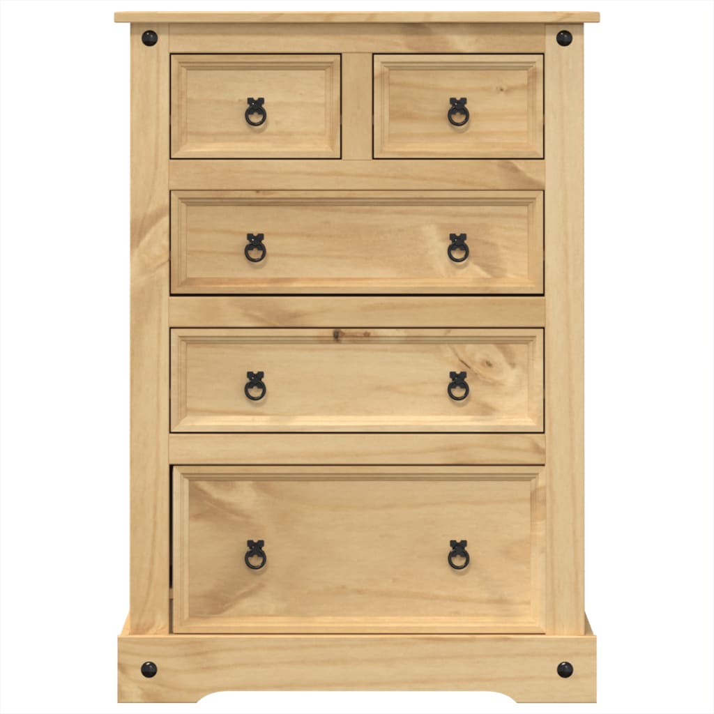 Chest of Drawers Corona 80x43x114 cm Solid Wood Pine