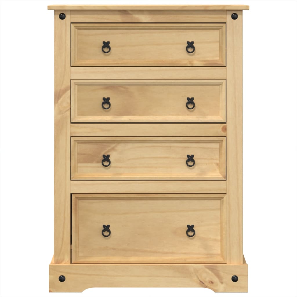 Chest of Drawers Corona 80x43x114 cm Solid Wood Pine