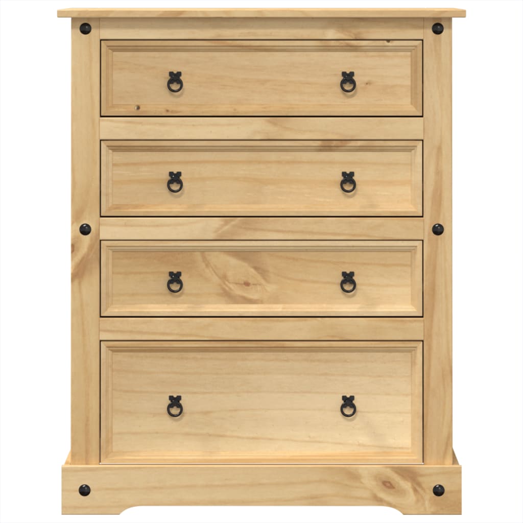 Chest of Drawers Corona 92x48x120 cm Solid Wood Pine