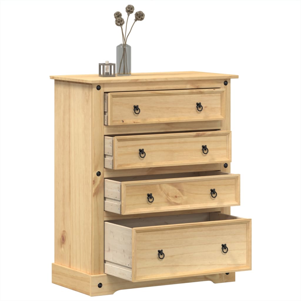 Chest of Drawers Corona 92x48x120 cm Solid Wood Pine