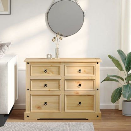 Chest of Drawers Corona 120x48x91 cm Solid Wood Pine