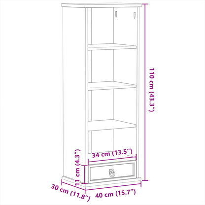 CD Cabinet Corona 40x30x110 cm Solid Wood Pine