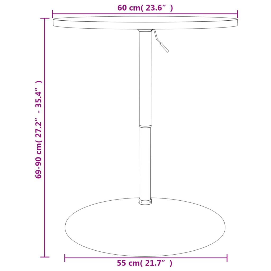 Bar Table Black 60x60x90 cm Engineered Wood and Chromed Steel