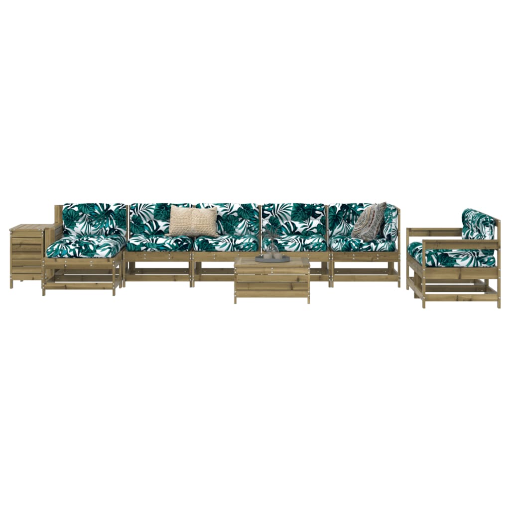 10 Piece Garden Sofa Set Impregnated Wood Pine