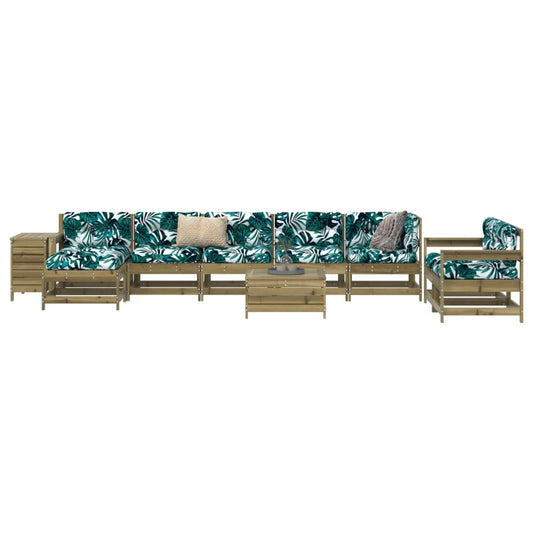 10 Piece Garden Sofa Set Impregnated Wood Pine