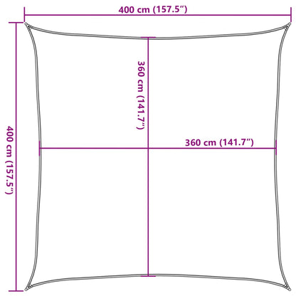 Sunshade Sail 160 g/m² Square Light Grey 4x4 m HDPE