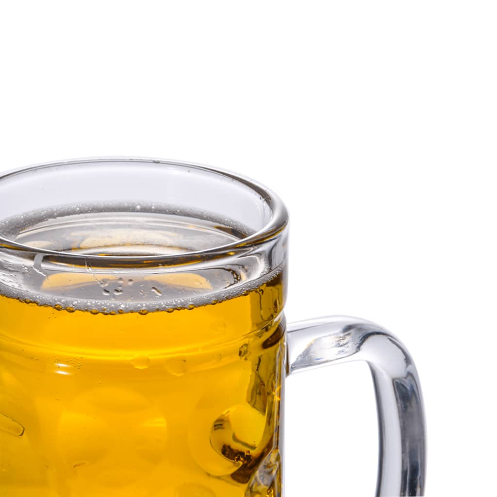 Beer Mugs with Handle Glass 6 pcs 1000 ml