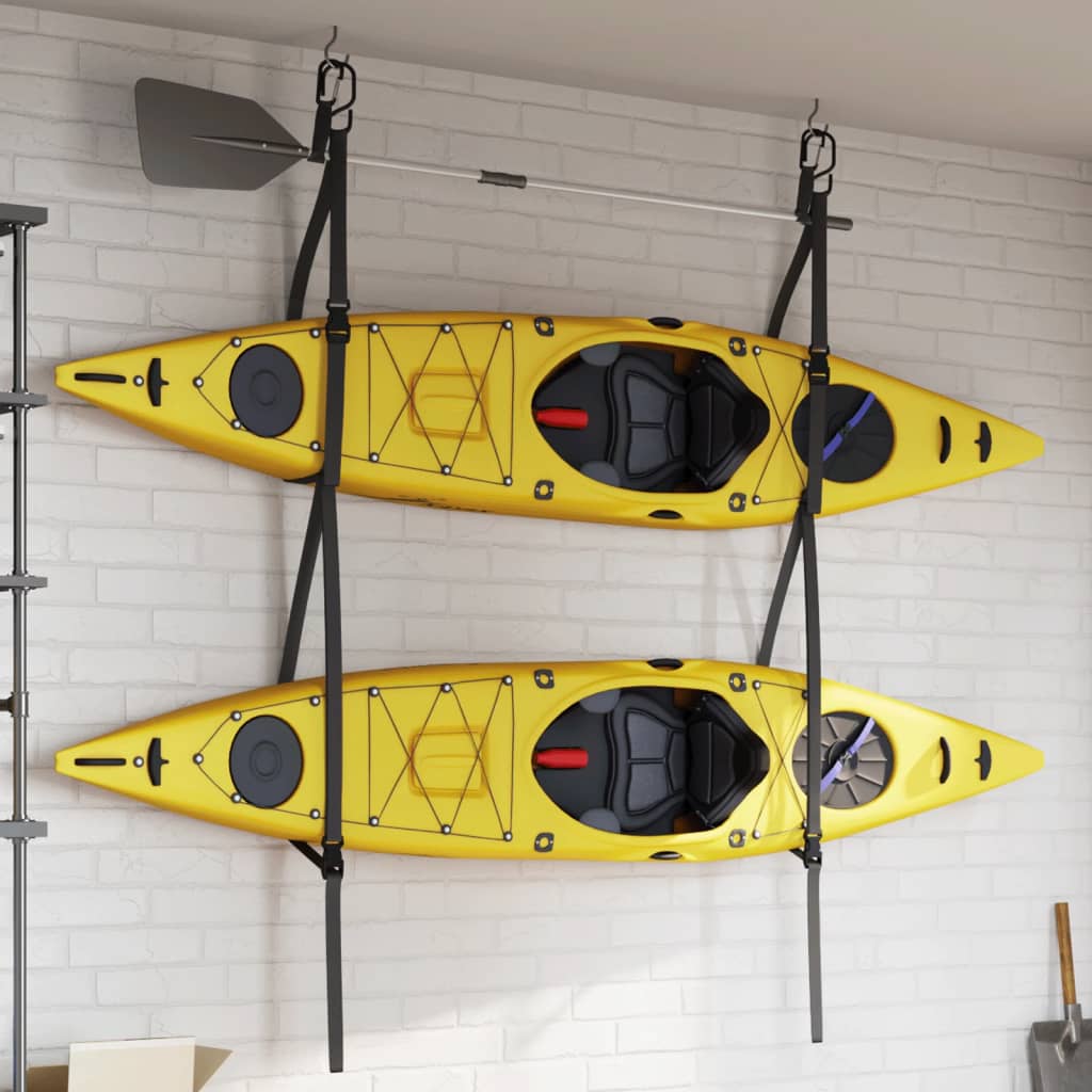 Double Kayak Storage Straps with Paddle Clips 50 kg