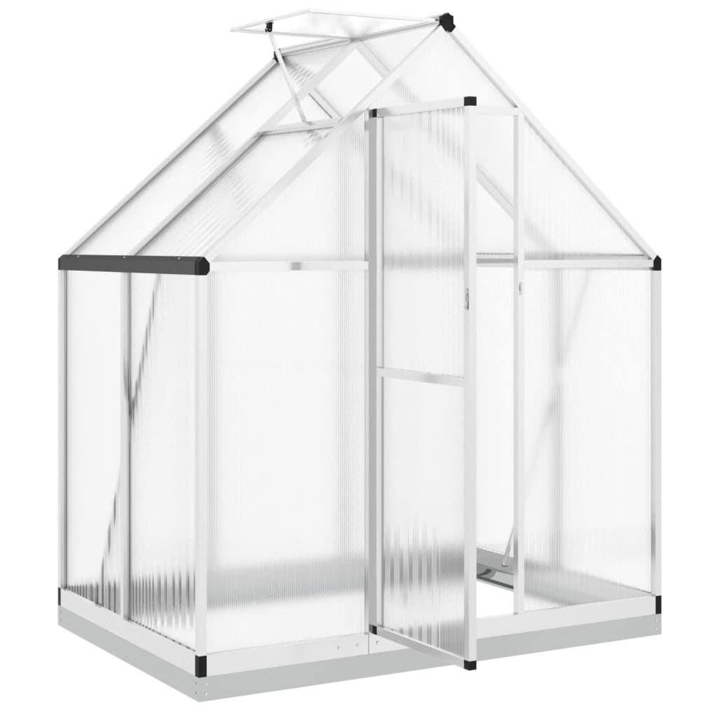 Greenhouse with Base Frame Silver 169x114x202 cm Aluminium