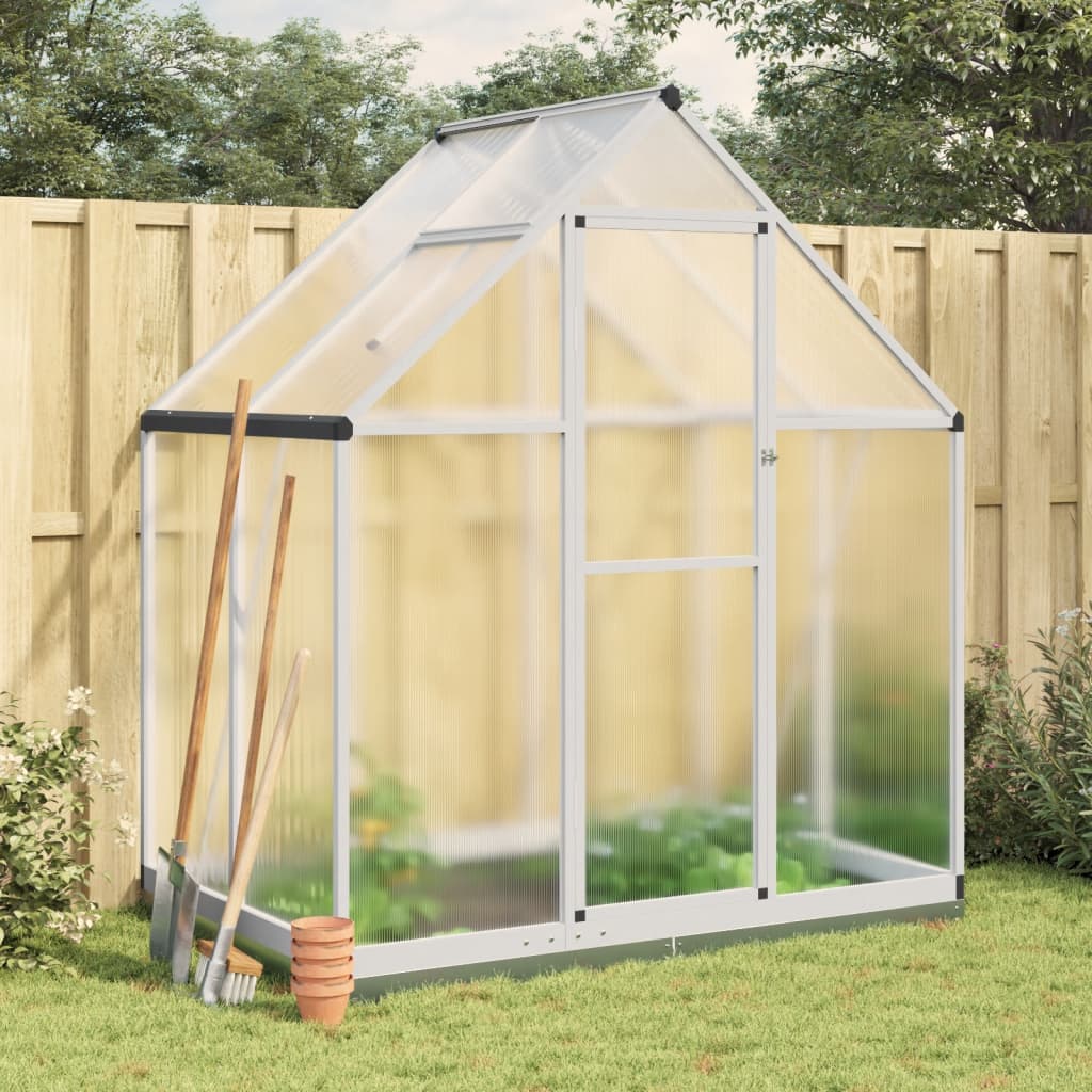 Greenhouse with Base Frame Silver 169x114x202 cm Aluminium