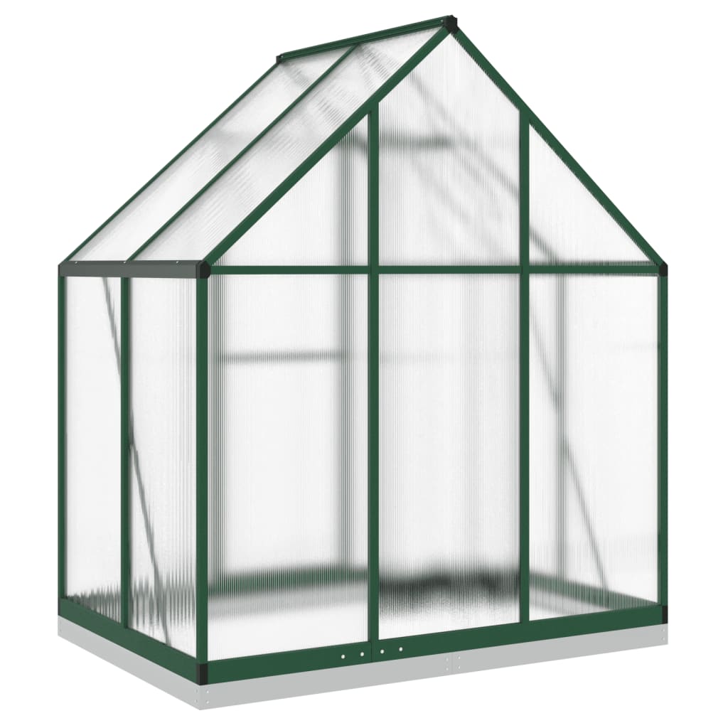 Greenhouse with Base Frame Green 169x114x202 cm Aluminium