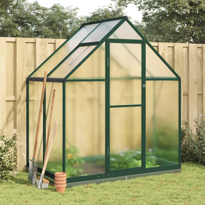 Greenhouse with Base Frame Green 169x114x202 cm Aluminium