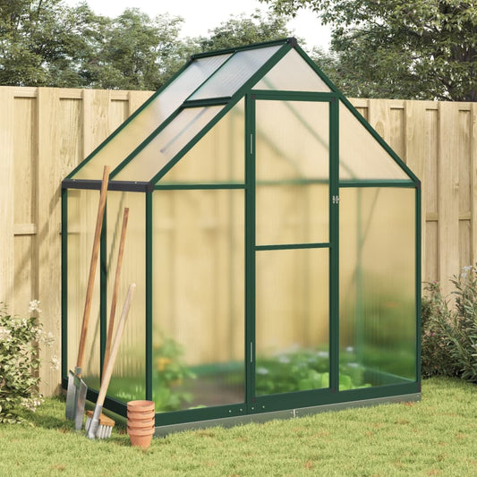 Greenhouse with Base Frame Green 169x114x202 cm Aluminium