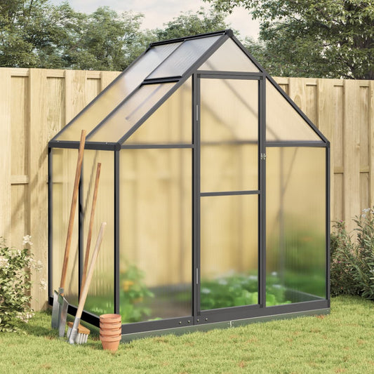 Greenhouse with Base Frame Anthracite 169x114x202 cm Aluminium