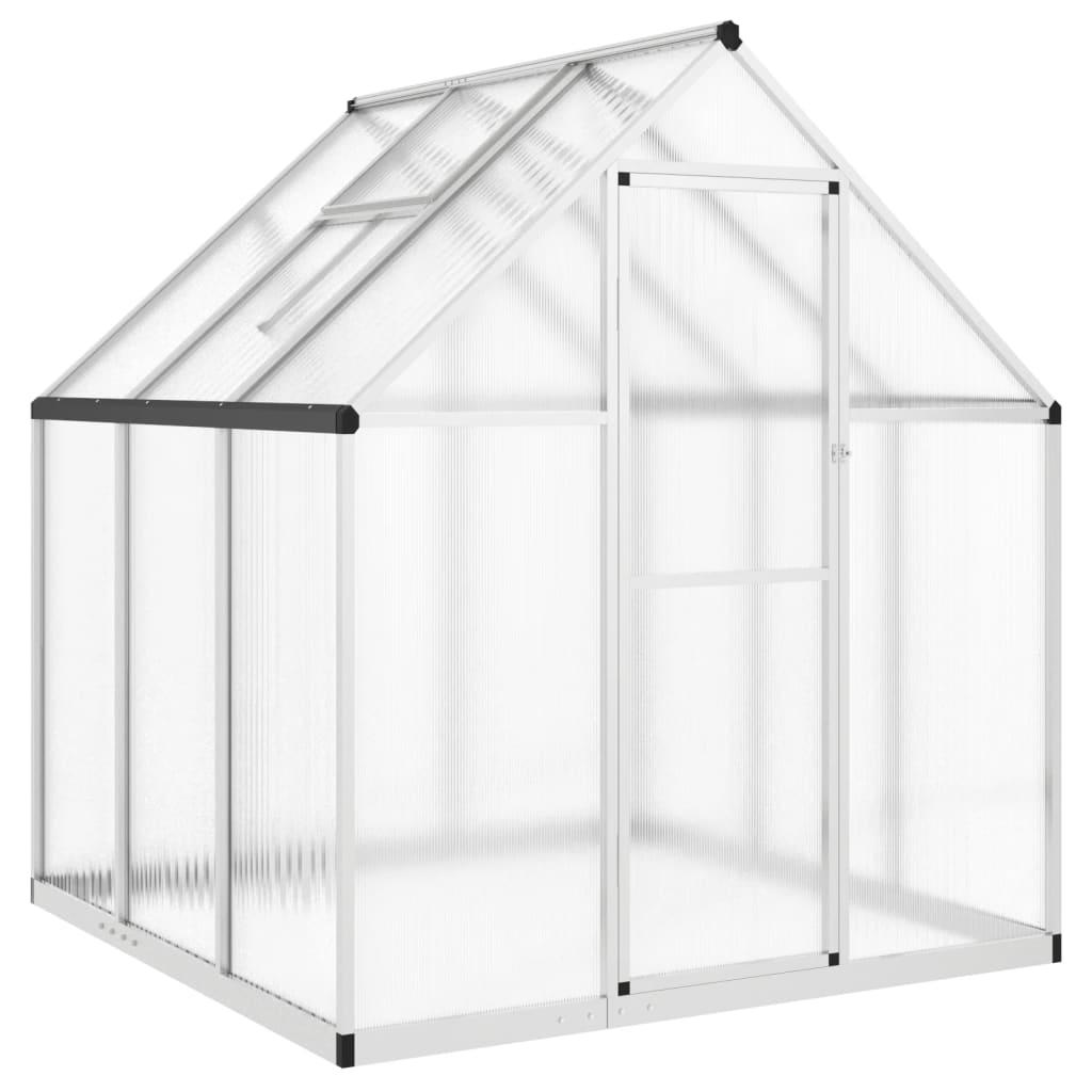 Greenhouse with Base Frame Silver 169x169x195 cm Aluminium