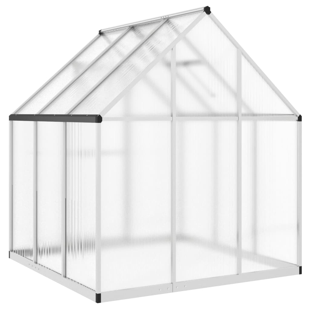 Greenhouse with Base Frame Silver 169x169x195 cm Aluminium