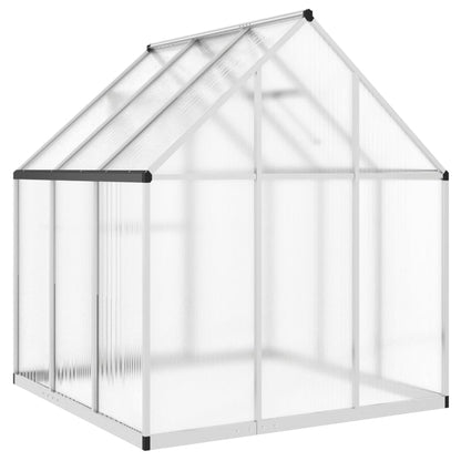 Greenhouse with Base Frame Silver 169x169x195 cm Aluminium