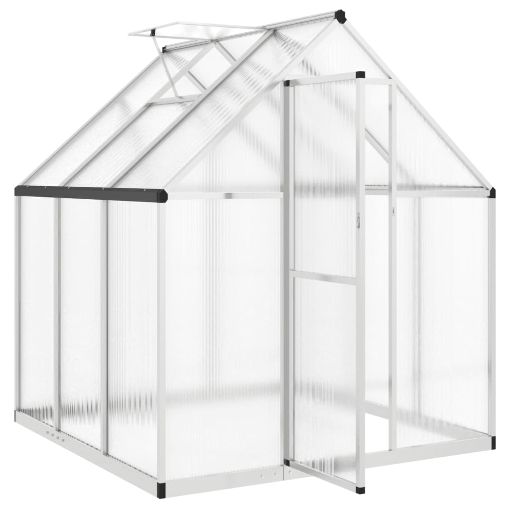 Greenhouse with Base Frame Silver 169x169x195 cm Aluminium