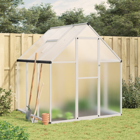 Greenhouse with Base Frame Silver 169x169x195 cm Aluminium