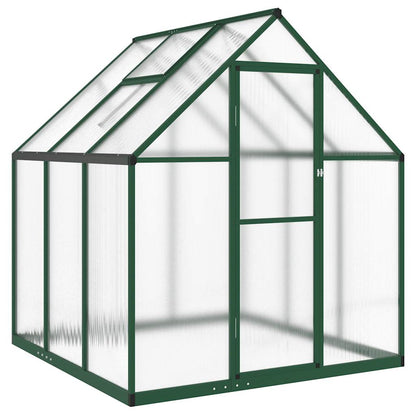 Greenhouse with Base Frame Green 169x169x195 cm Aluminium