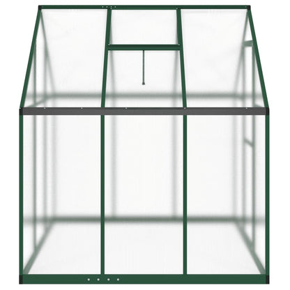 Greenhouse with Base Frame Green 169x169x195 cm Aluminium