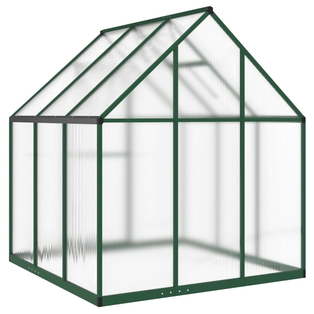 Greenhouse with Base Frame Green 169x169x195 cm Aluminium