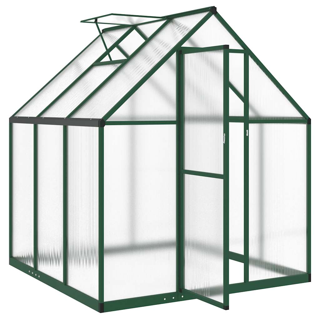 Greenhouse with Base Frame Green 169x169x195 cm Aluminium