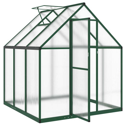 Greenhouse with Base Frame Green 169x169x195 cm Aluminium