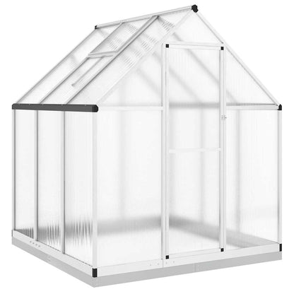 Greenhouse with Base Frame Silver 169x169x202 cm Aluminium