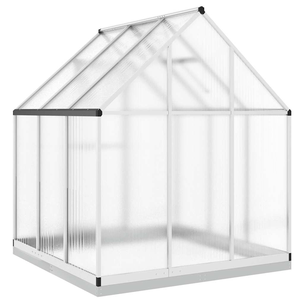 Greenhouse with Base Frame Silver 169x169x202 cm Aluminium