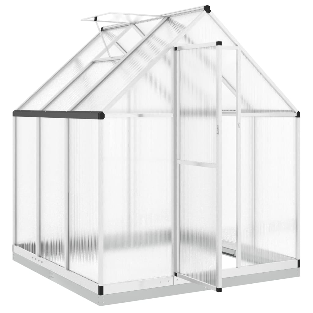 Greenhouse with Base Frame Silver 169x169x202 cm Aluminium