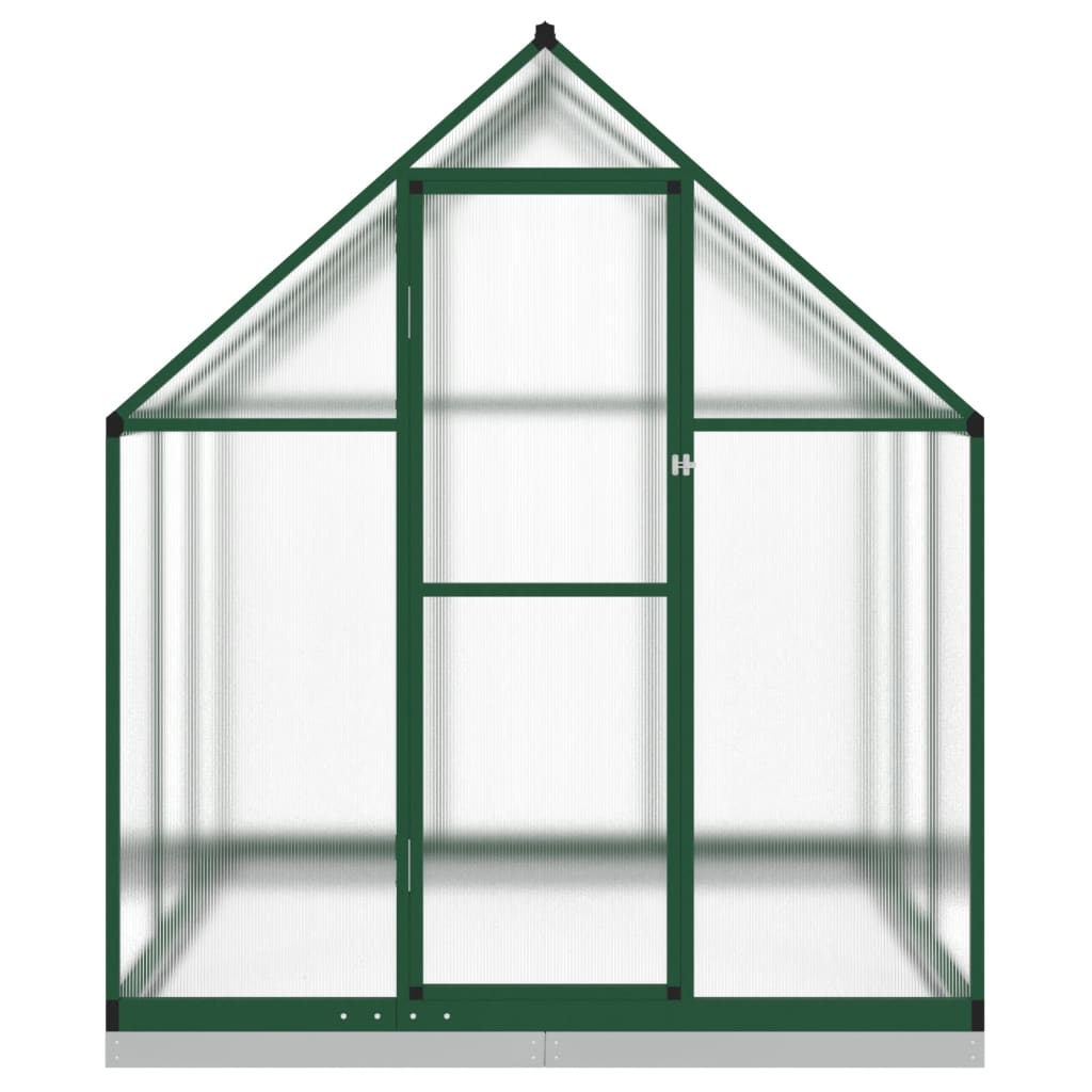 Greenhouse with Base Frame Green 169x169x202 cm Aluminium