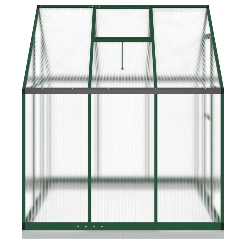 Greenhouse with Base Frame Green 169x169x202 cm Aluminium