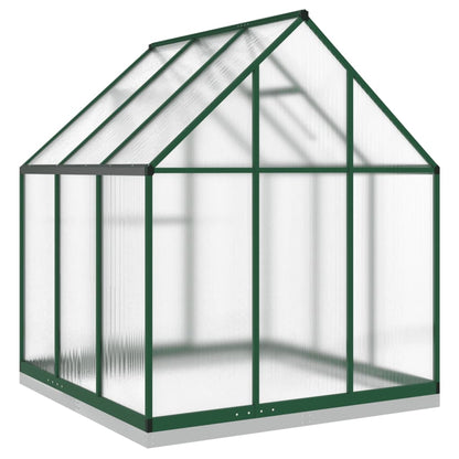 Greenhouse with Base Frame Green 169x169x202 cm Aluminium