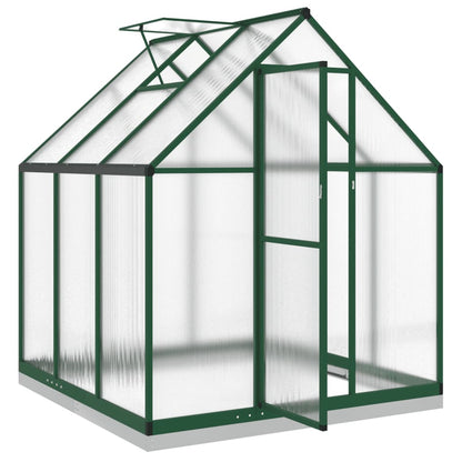 Greenhouse with Base Frame Green 169x169x202 cm Aluminium