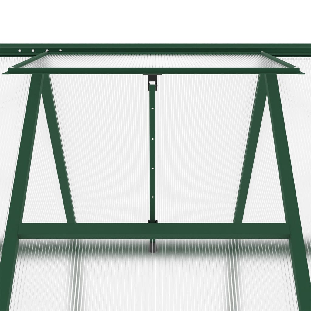 Greenhouse with Base Frame Green 169x169x202 cm Aluminium